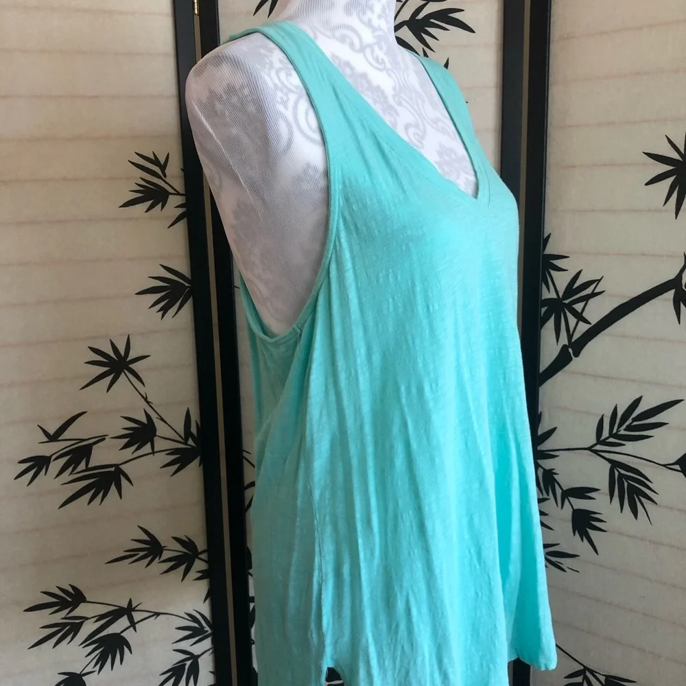 Oversized Merona Tank Top and Short Sleeve Swimsuit Coverup Teal Blue Size L EUC - Picture 7 of 11